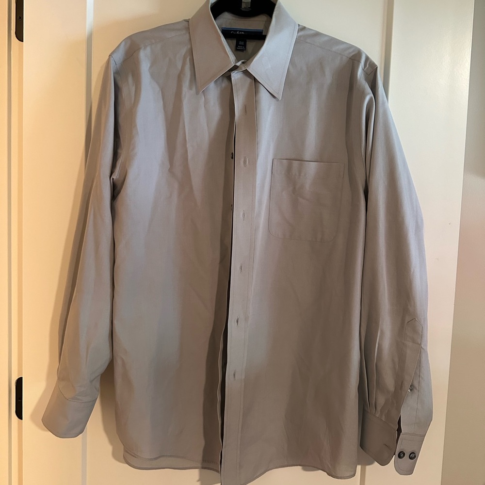 Men's Gray 15.5, 32/33 Croft&Barrow Gray Dress Shirt